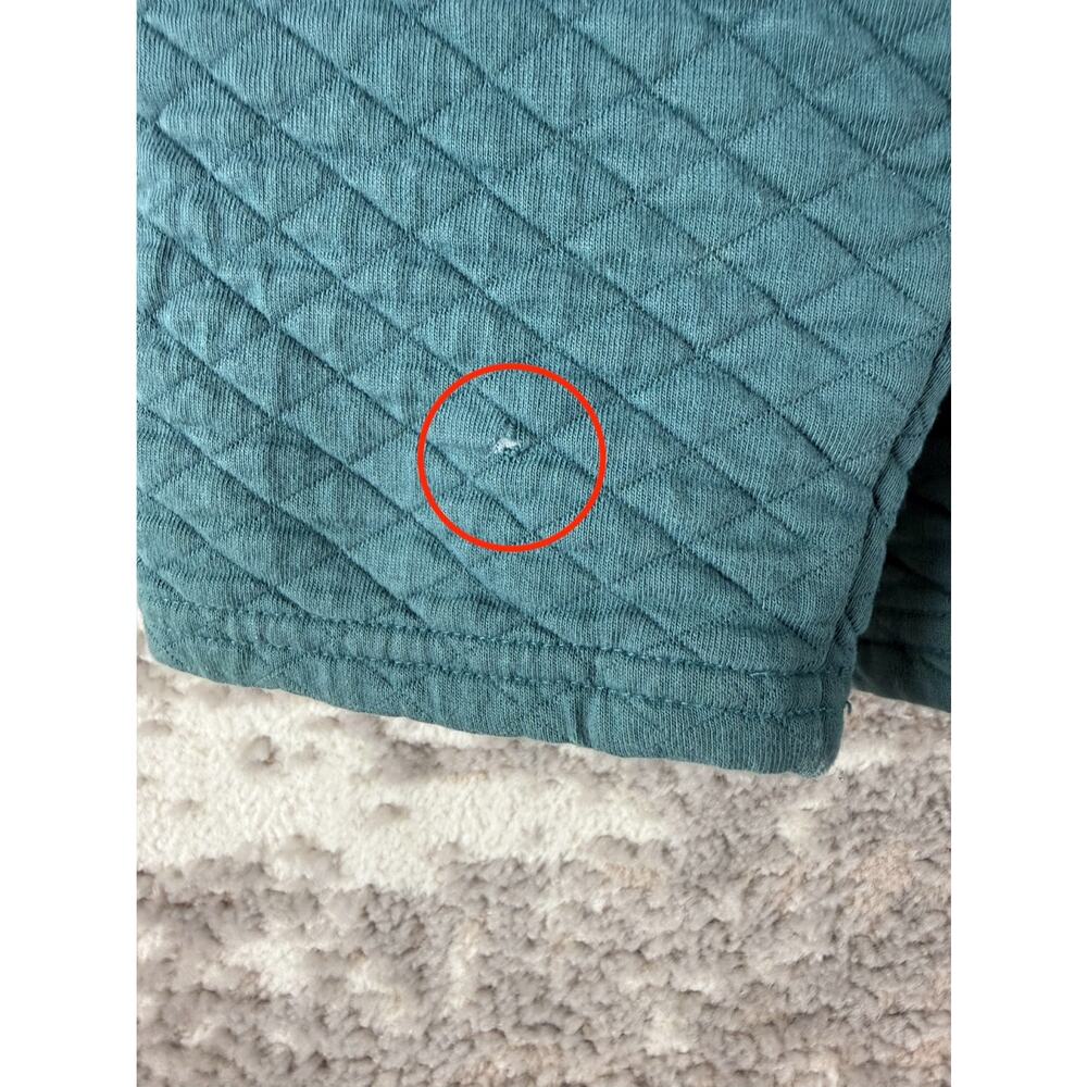 LL Bean Size XL Quilted Snap Button Outdoor Mock Neck Sweater Blue Long Sleeve - Picture 2 of 9